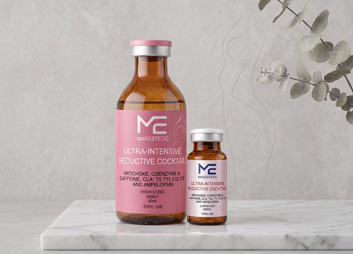 Cocktail Ultra Reductivo Intenso, insumo de Makestetic para grasa localizada